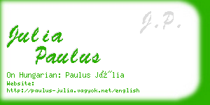 julia paulus business card